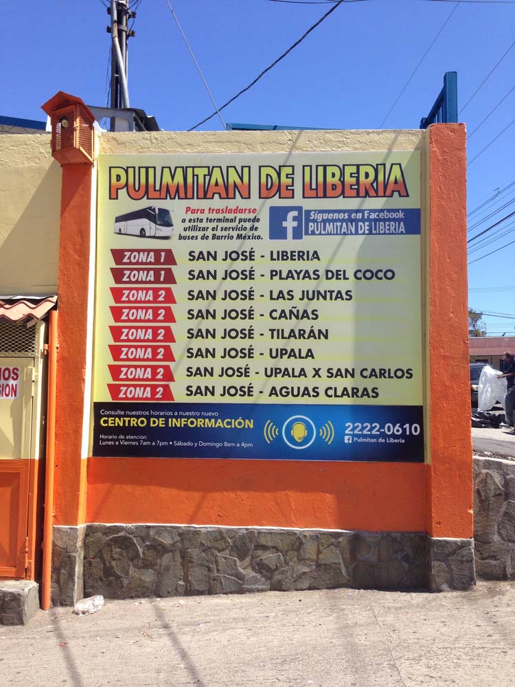 San José Pulmitan de Liberia Costa Rica Bus Travel Guide