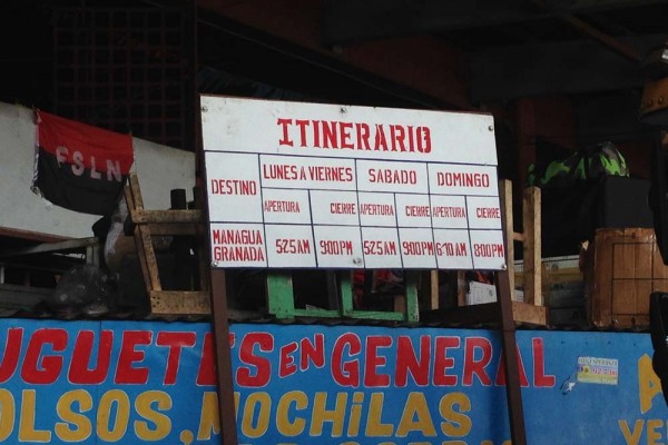 Bus Schedule Mercado Roberto Huembes, Nicaragua