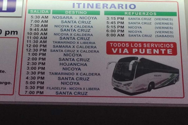 Alfaro schedule Inside 710 Station San Jose, Costa Rica